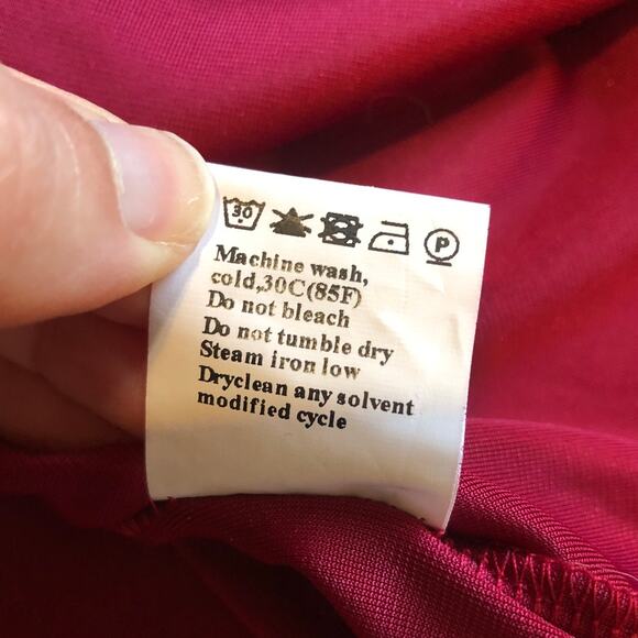 Red Velvet Ruffle Neck Blouse XL Long Sleeve Top Holiday Party Romantic Goth - Picture 9 of 10